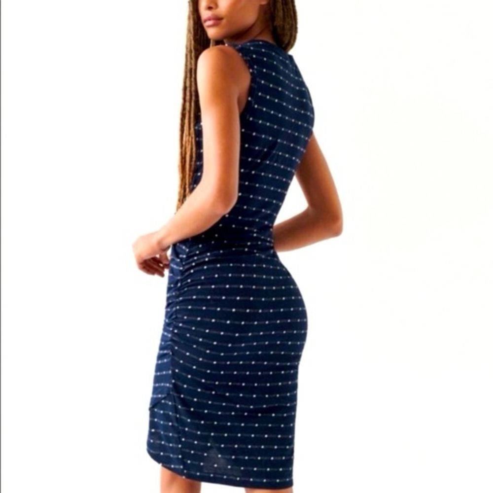 Anthropologie Saturday Sunday Caryn Ruched Dot Dress - Picture 3 of 6